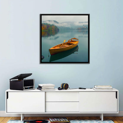 Tethered Boat on Lake Bled Wall Art