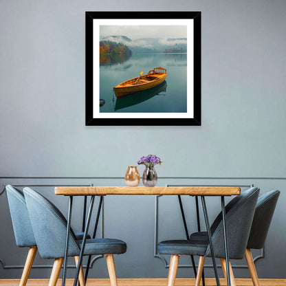 Tethered Boat on Lake Bled Wall Art