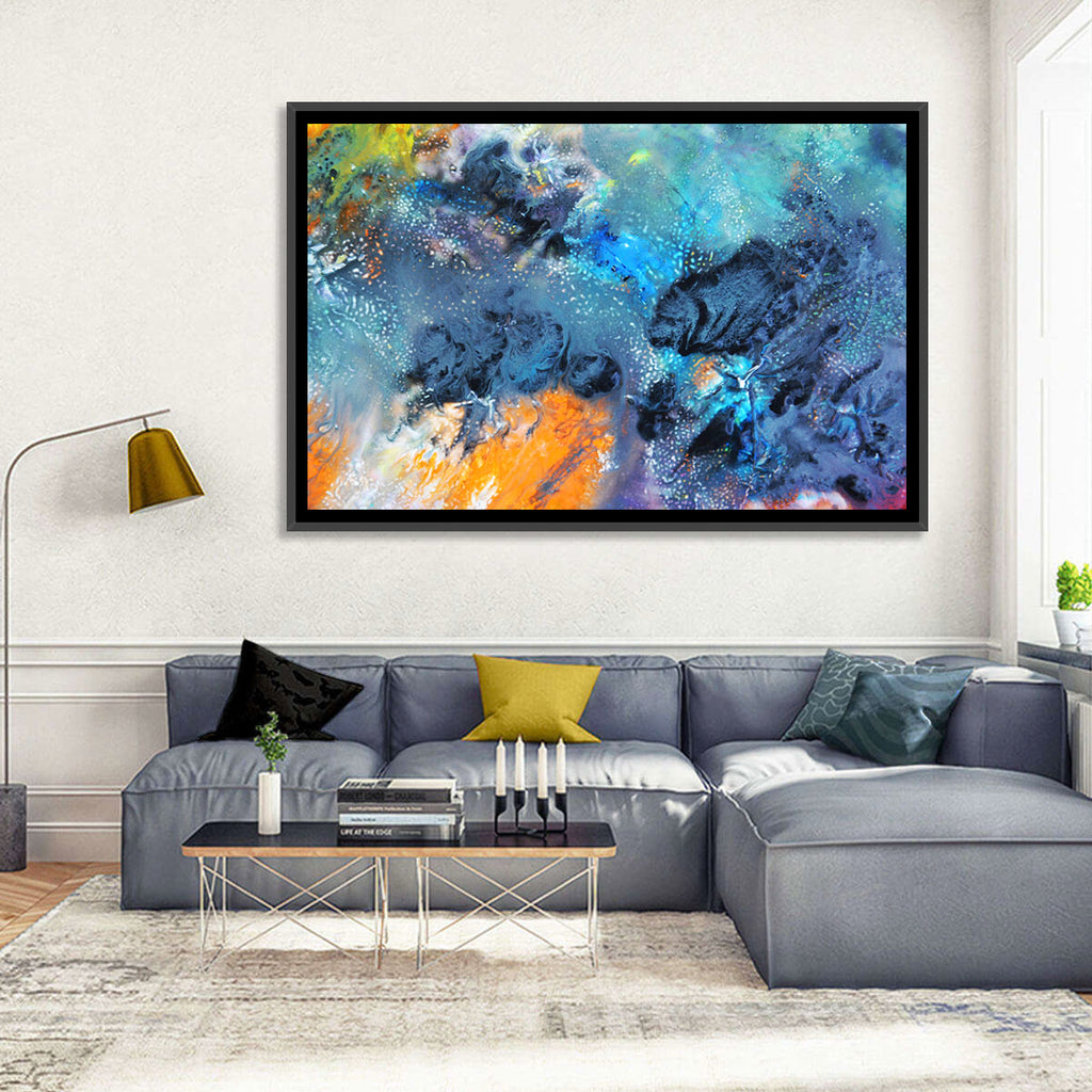 Vivid Icy Nebula Abstract Wall Art