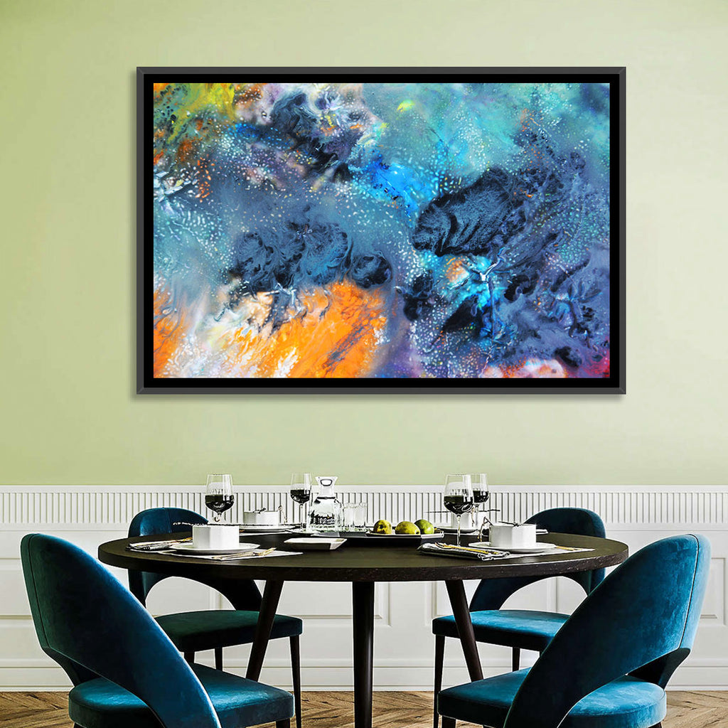 Vivid Icy Nebula Abstract Wall Art