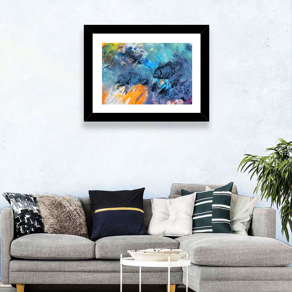 Vivid Icy Nebula Abstract Wall Art