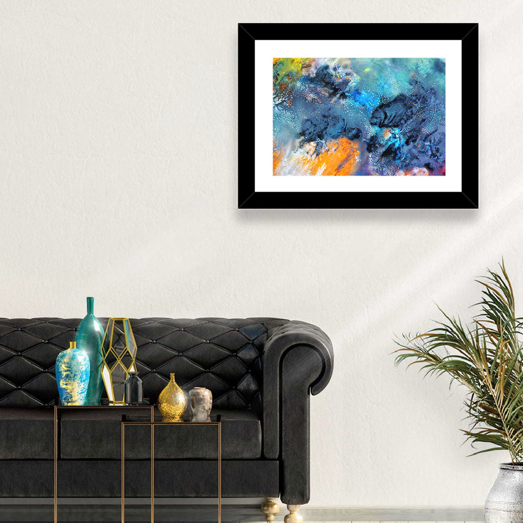 Vivid Icy Nebula Abstract Wall Art