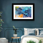 Vivid Icy Nebula Abstract Wall Art