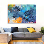 Vivid Icy Nebula Abstract Wall Art