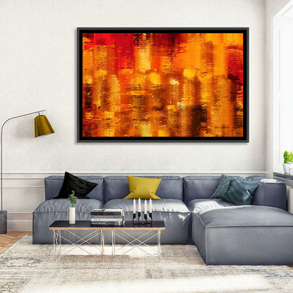 Golden Parallel Lines Abstract Wall Art