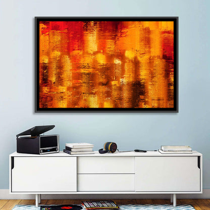 Golden Parallel Lines Abstract Wall Art