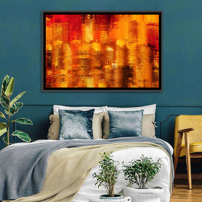 Golden Parallel Lines Abstract Wall Art
