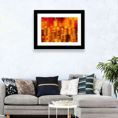 Golden Parallel Lines Abstract Wall Art