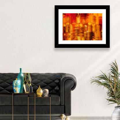 Golden Parallel Lines Abstract Wall Art