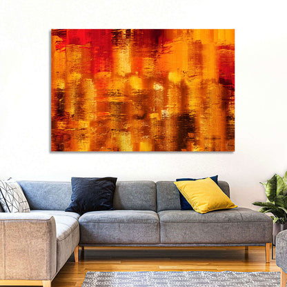 Golden Parallel Lines Abstract Wall Art