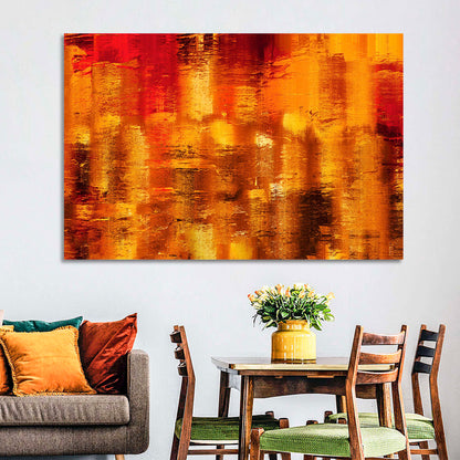 Golden Parallel Lines Abstract Wall Art