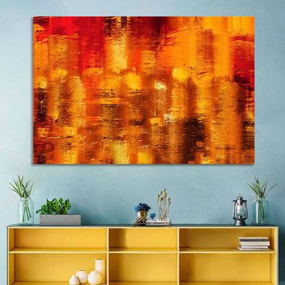 Golden Parallel Lines Abstract Wall Art