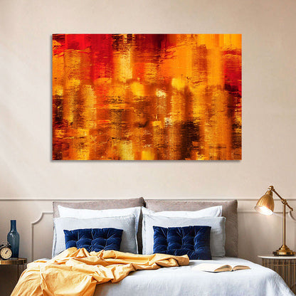 Golden Parallel Lines Abstract Wall Art