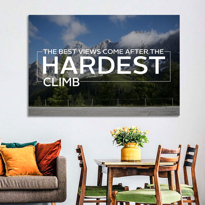 Snow Capped Peaks with Motivational Quote Wall Art