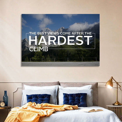 Snow Capped Peaks with Motivational Quote Wall Art