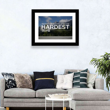 Snow Capped Peaks with Motivational Quote Wall Art