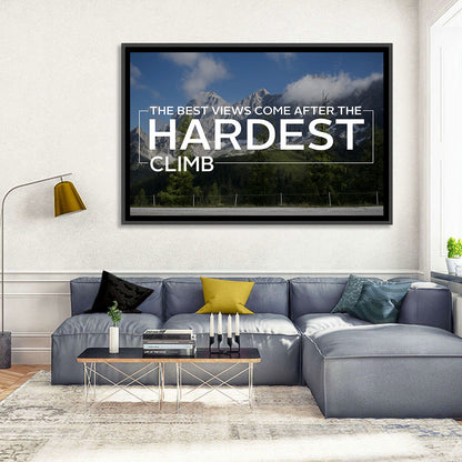 Snow Capped Peaks with Motivational Quote Wall Art