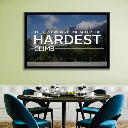 Snow Capped Peaks with Motivational Quote Wall Art
