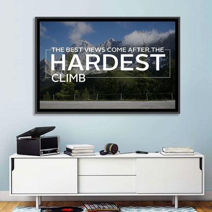 Snow Capped Peaks with Motivational Quote Wall Art