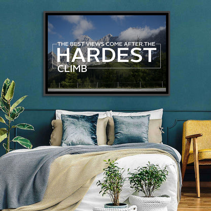 Snow Capped Peaks with Motivational Quote Wall Art