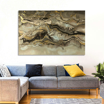 Golden Marbled Texture Wall Art