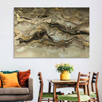 Golden Marbled Texture Wall Art