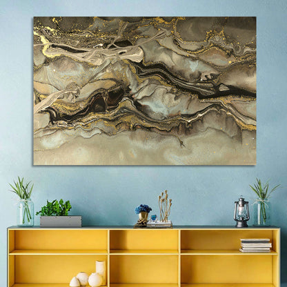 Golden Marbled Texture Wall Art