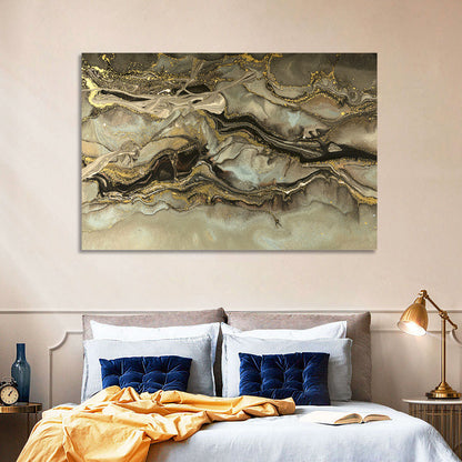 Golden Marbled Texture Wall Art