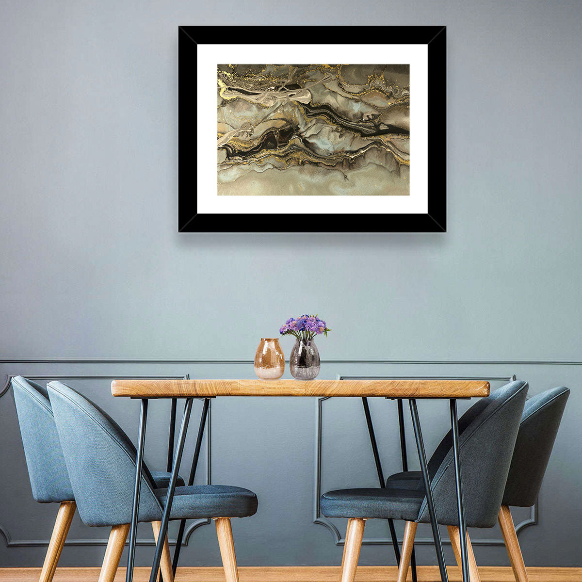 Golden Marbled Texture Wall Art