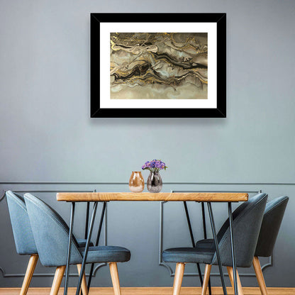Golden Marbled Texture Wall Art