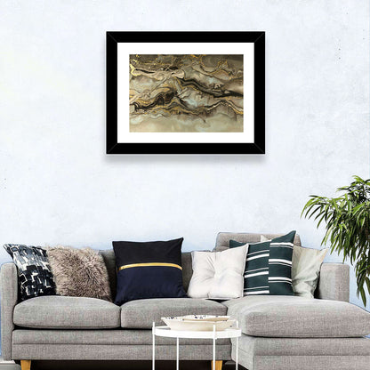 Golden Marbled Texture Wall Art