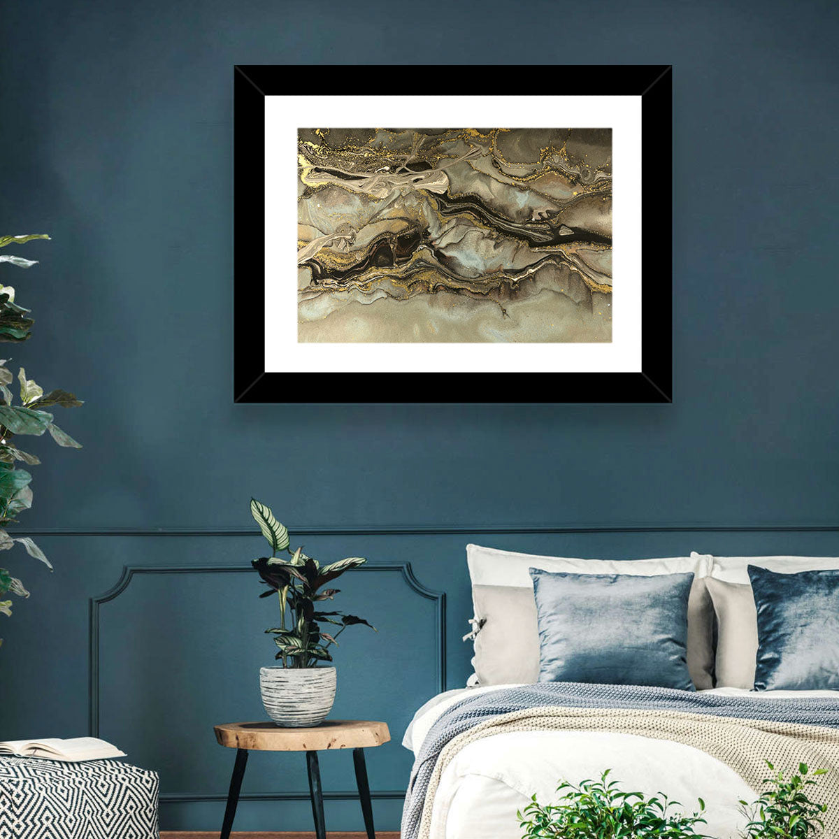 Golden Marbled Texture Wall Art