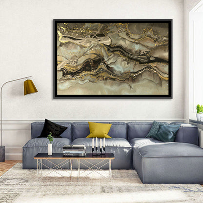 Golden Marbled Texture Wall Art