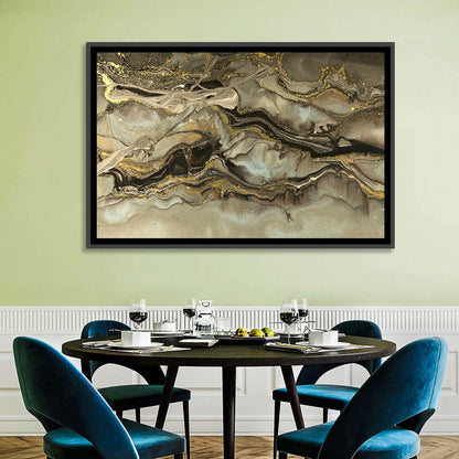 Golden Marbled Texture Wall Art