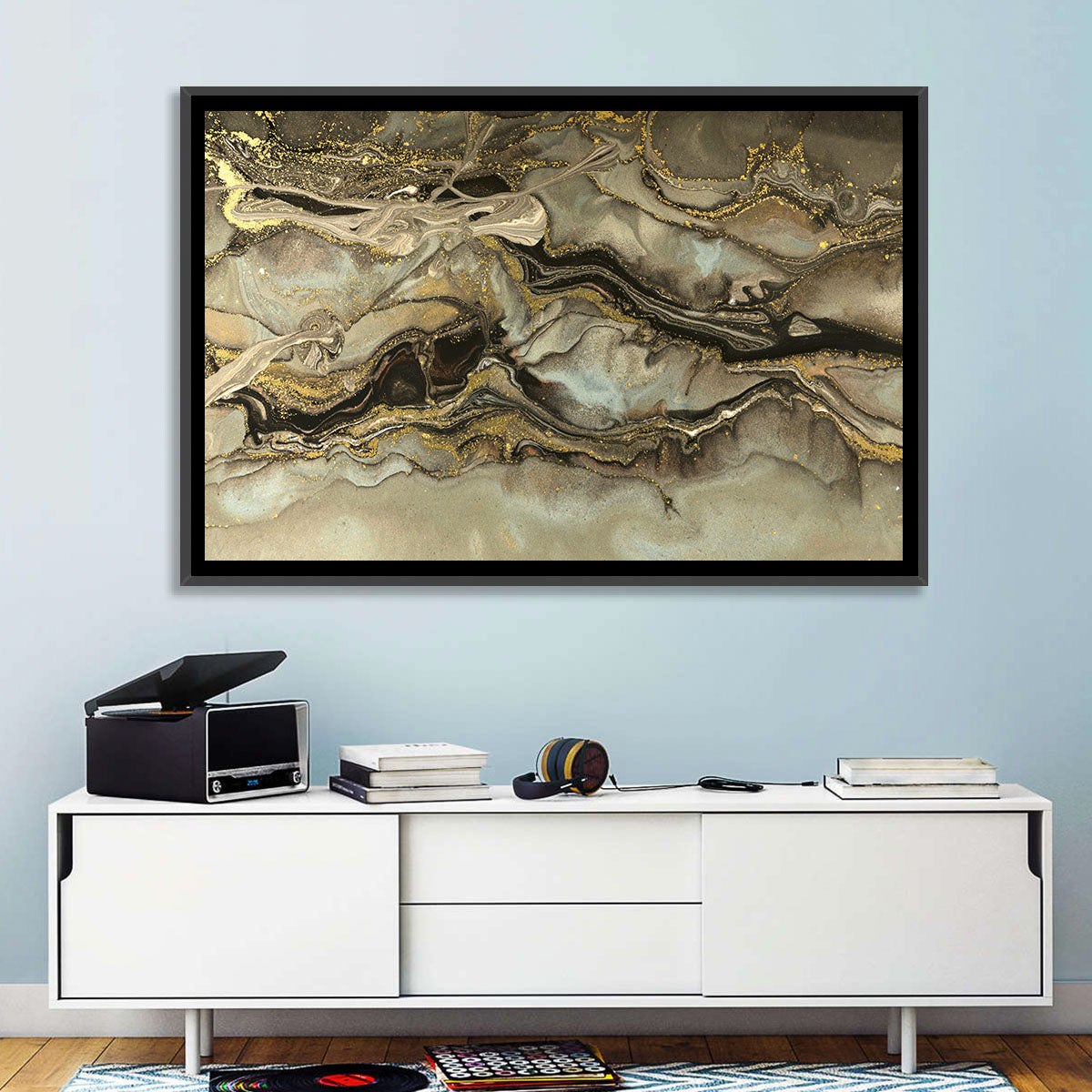 Golden Marbled Texture Wall Art