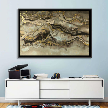 Golden Marbled Texture Wall Art