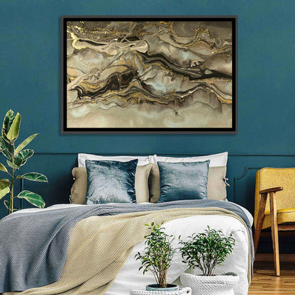 Golden Marbled Texture Wall Art