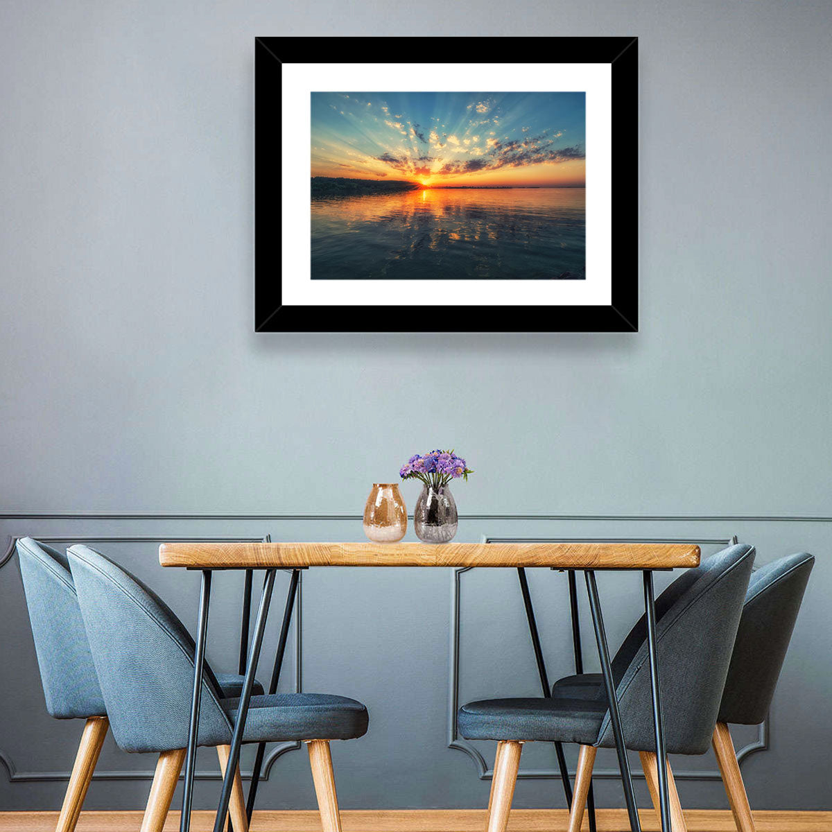 Sunburst Over River Wall Art