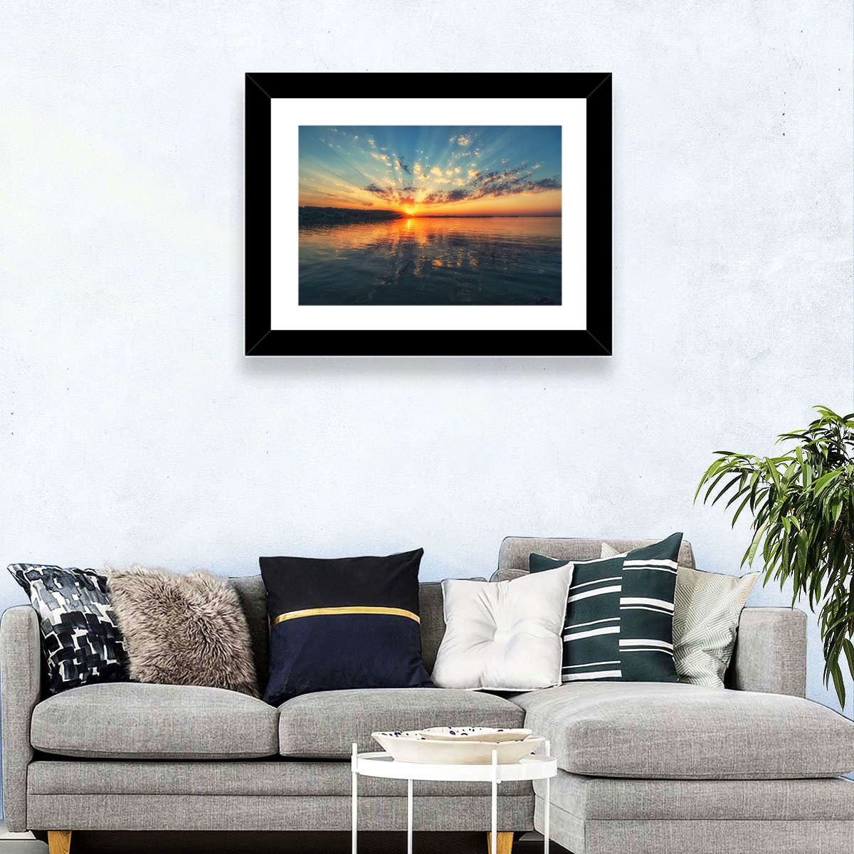 Sunburst Over River Wall Art