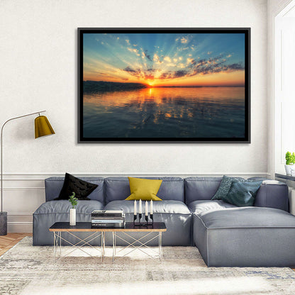 Sunburst Over River Wall Art