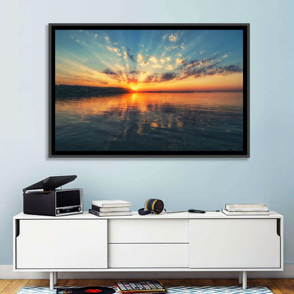 Sunburst Over River Wall Art