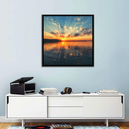 Sunburst Over River Wall Art
