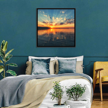 Sunburst Over River Wall Art