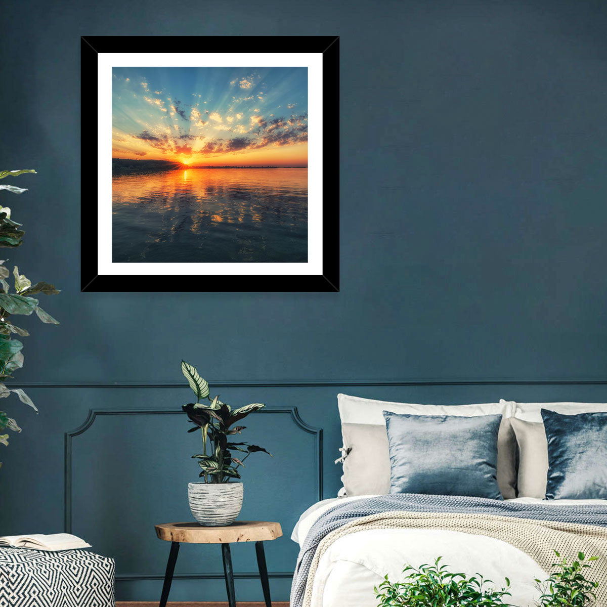 Sunburst Over River Wall Art