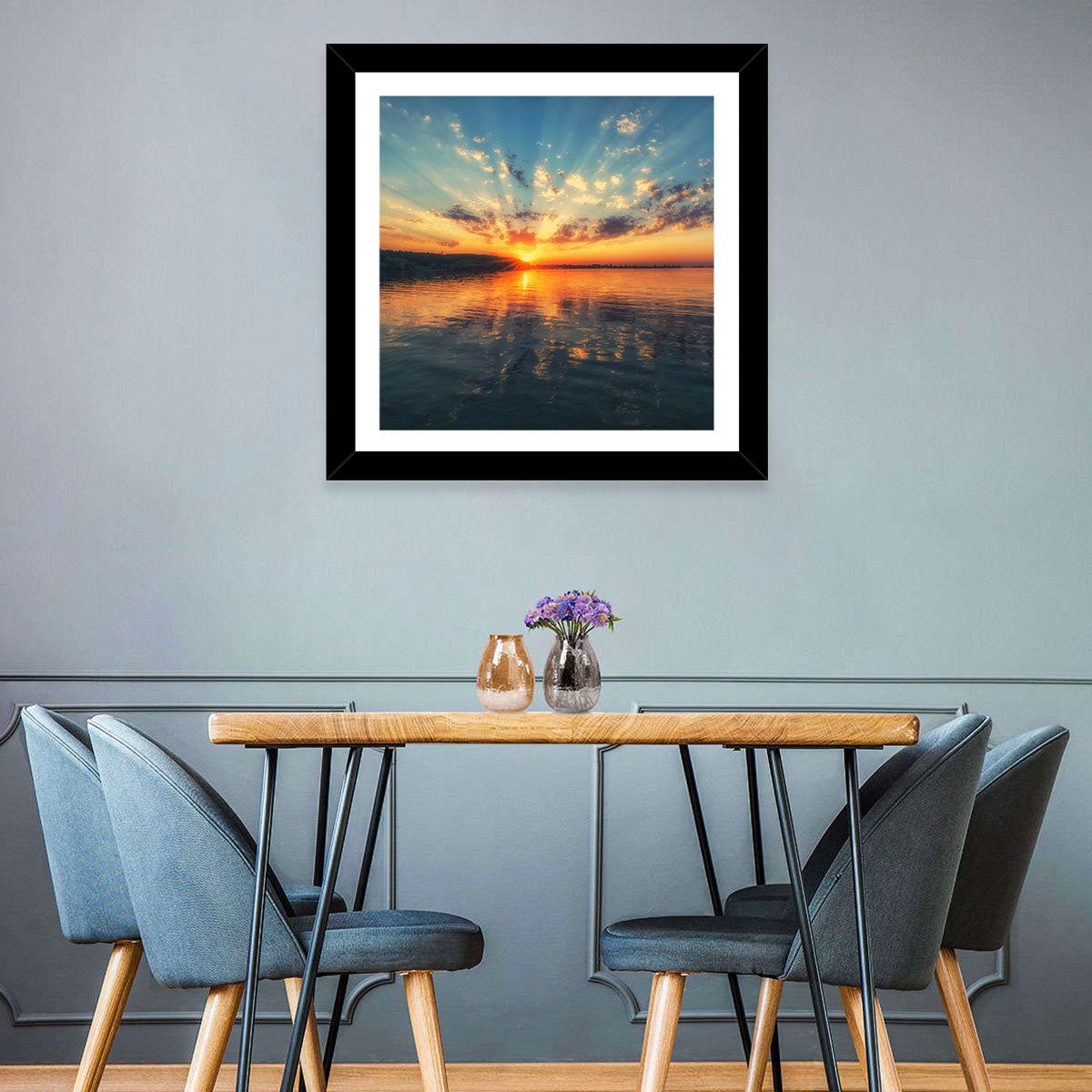 Sunburst Over River Wall Art