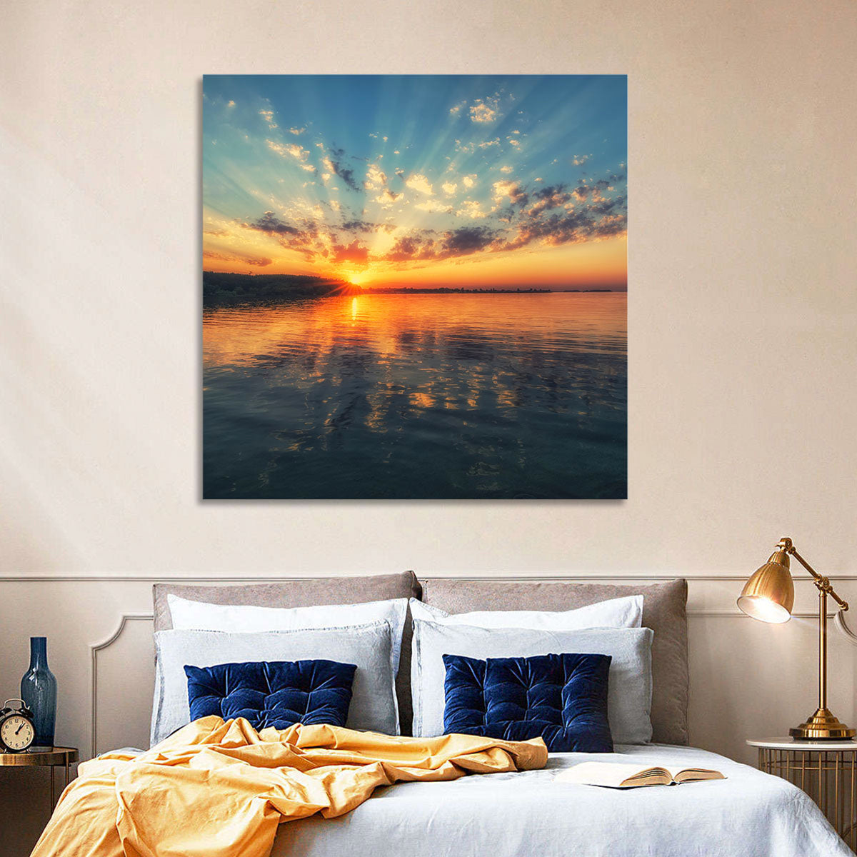 Sunburst Over River Wall Art