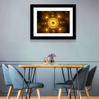 Golden Fractal Mandala Wall Art