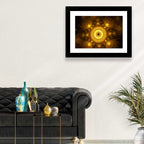 Golden Fractal Mandala Wall Art