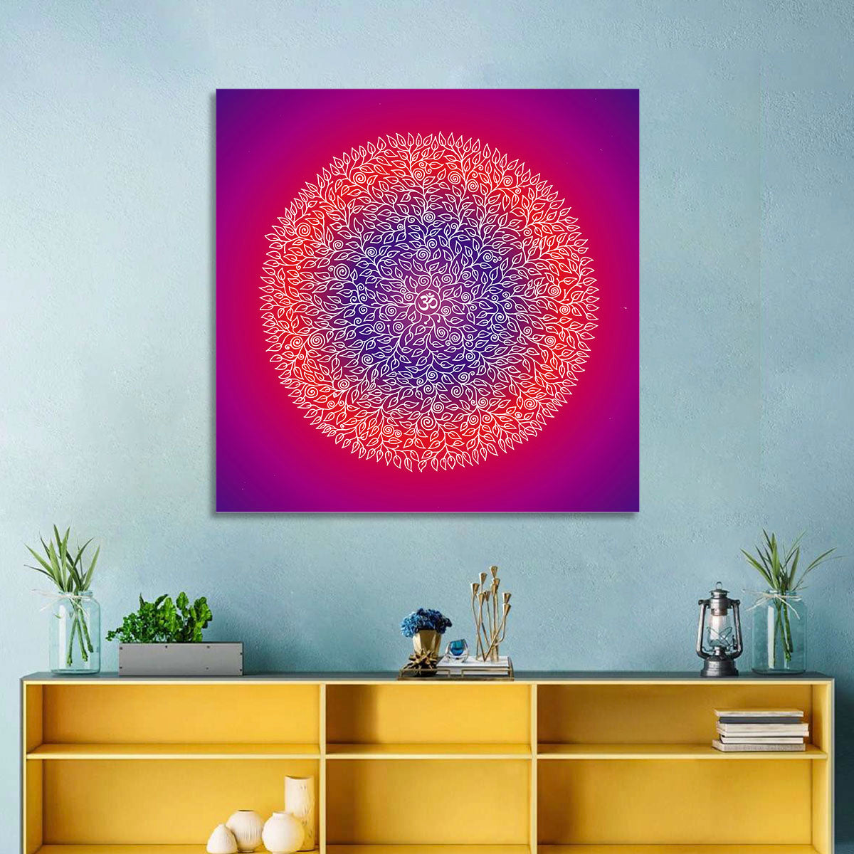 Botanical Om Mandala Wall Art