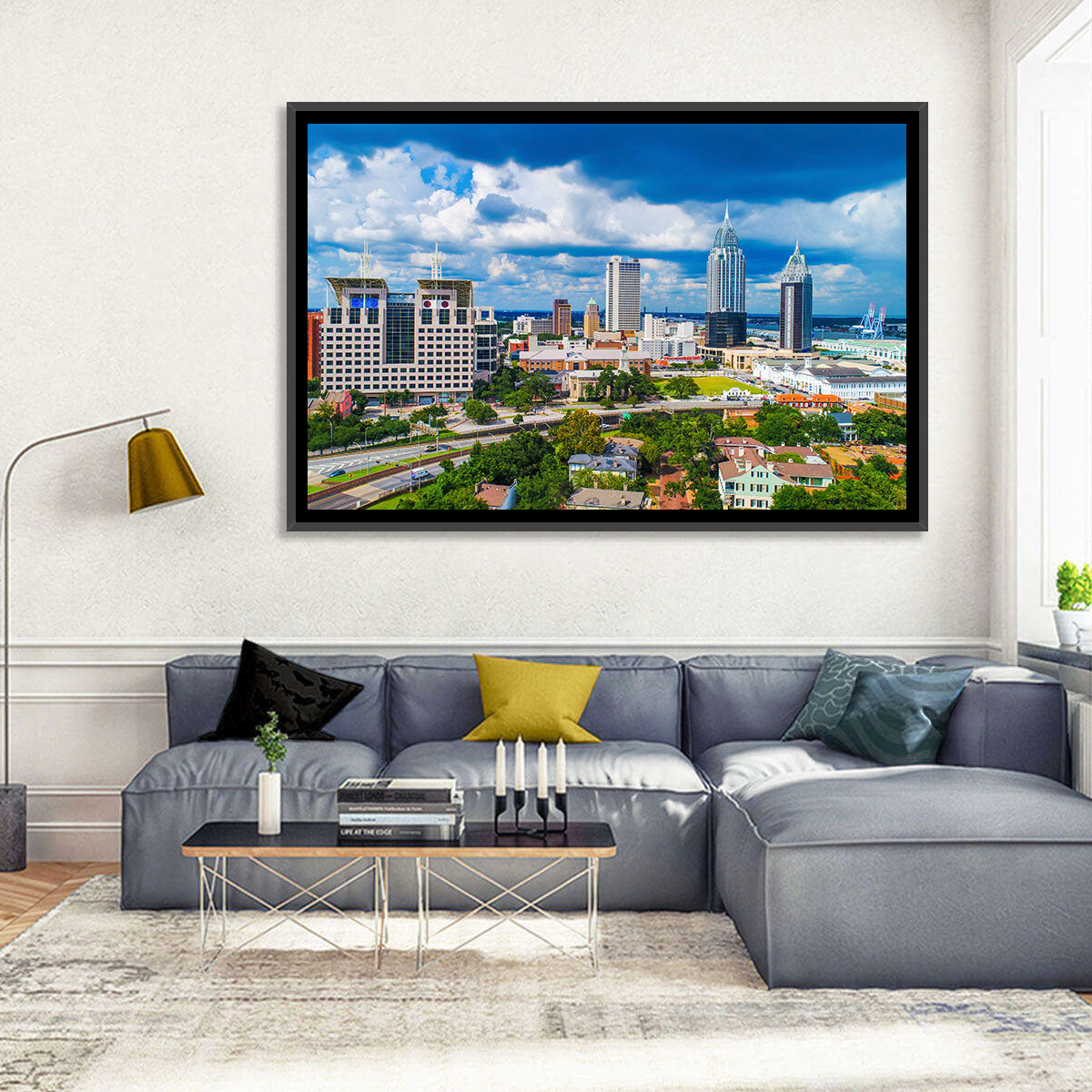 Mobile Skyline with Rsa Battle House Tower Wall Art